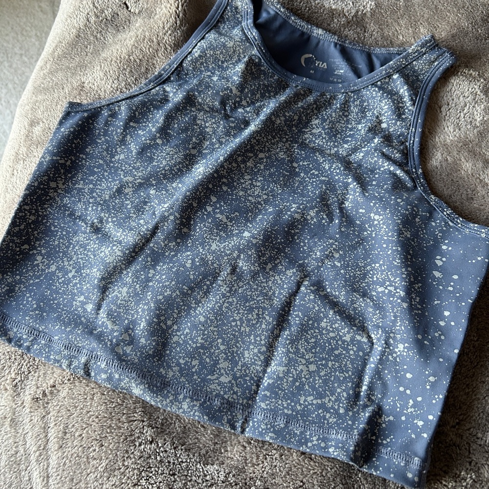 ZYIA Blue and Gray Crop Tank Top